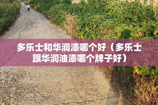 多乐士和华润漆哪个好（多乐士跟华润油漆哪个牌子好）