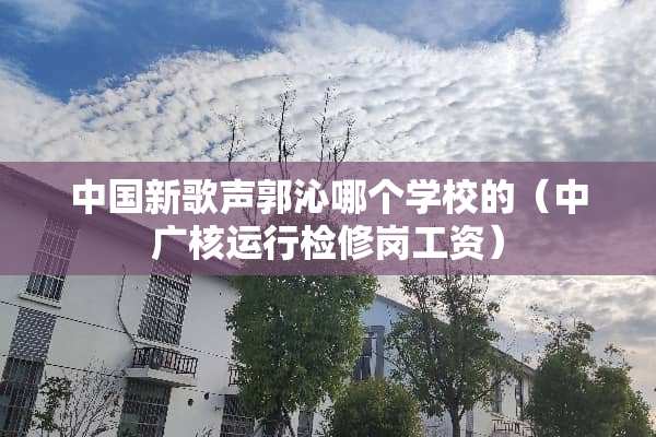 中国新歌声郭沁哪个学校的（中广核运行检修岗工资）