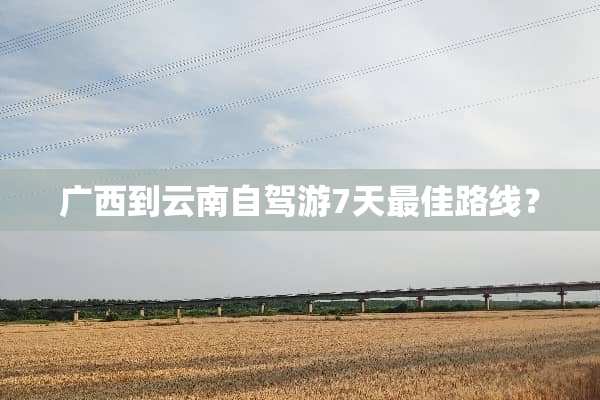 广西到云南自驾游7天最佳路线？