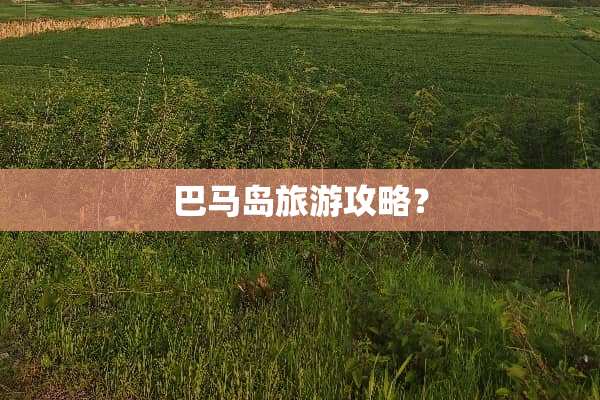 巴马岛旅游攻略？