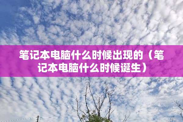 笔记本电脑什么时候出现的（笔记本电脑什么时候诞生）