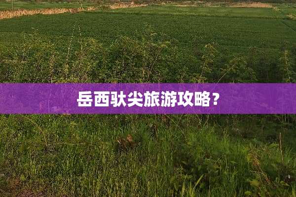岳西驮尖旅游攻略？