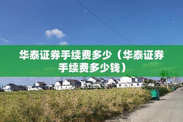 华泰证券手续费多少（华泰证券手续费多少钱）