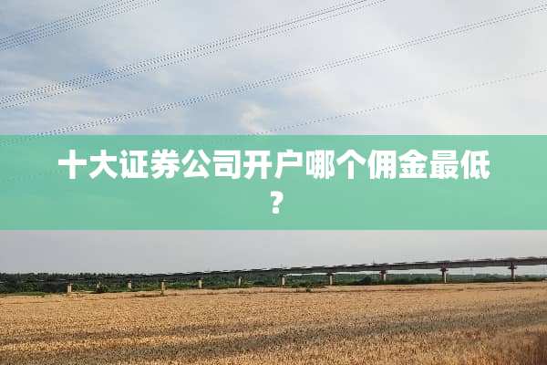 十大证券公司开户哪个佣金最低？