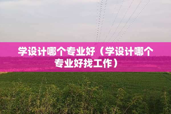 学设计哪个专业好（学设计哪个专业好找工作）