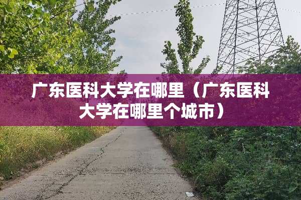 广东医科大学在哪里（广东医科大学在哪里个城市）