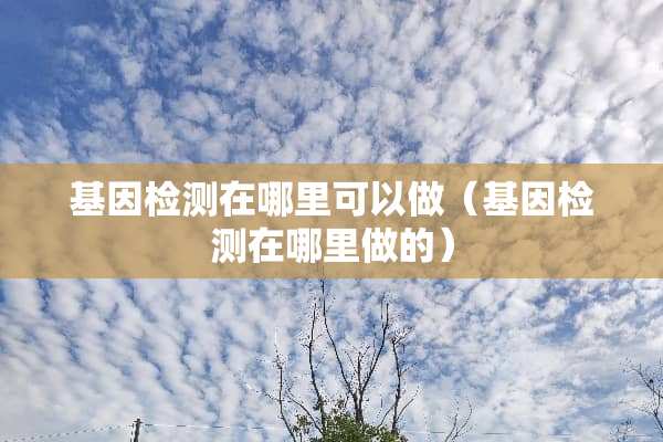 基因检测在哪里可以做（基因检测在哪里做的）