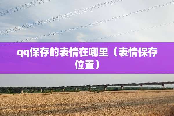 qq保存的表情在哪里（表情保存位置）