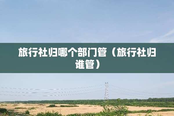 旅行社归哪个部门管（旅行社归谁管）