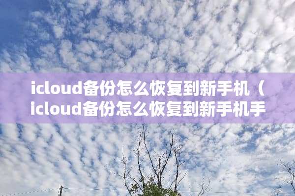 icloud备份怎么恢复到新手机（icloud备份怎么恢复到新手机手机相册）