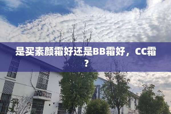 是买素颜霜好还是BB霜好，CC霜？