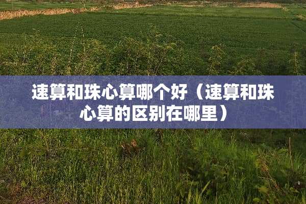 速算和珠心算哪个好（速算和珠心算的区别在哪里）