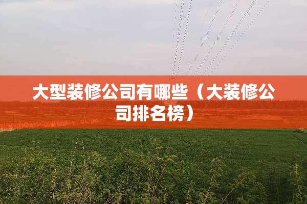 大型装修公司有哪些（大装修公司排名榜）