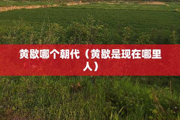 黄歇哪个朝代（黄歇是现在哪里人）