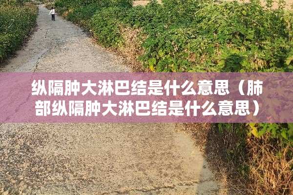 纵隔肿大淋巴结是什么意思（肺部纵隔肿大淋巴结是什么意思）