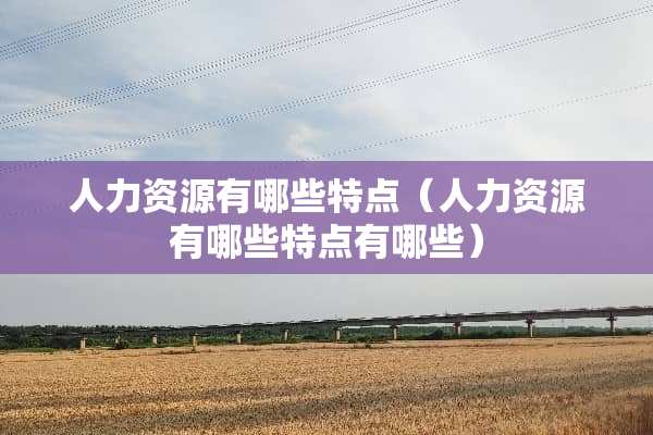 人力资源有哪些特点（人力资源有哪些特点有哪些）