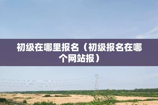 初级在哪里报名（初级报名在哪个网站报）