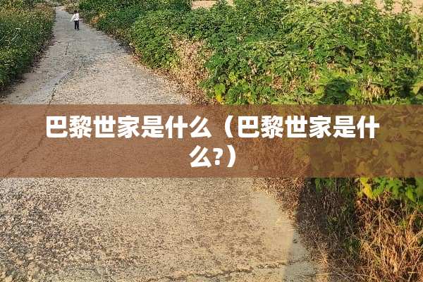 巴黎世家是什么（巴黎世家是什么?）