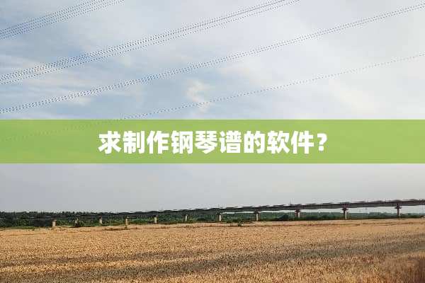 求制作钢琴谱的软件？