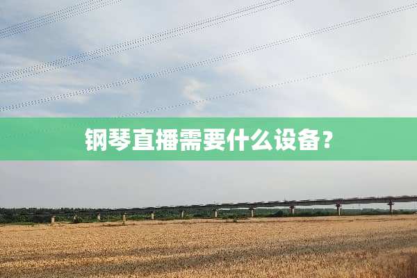钢琴直播需要什么设备？