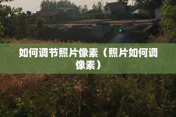如何调节照片像素（照片如何调像素）
