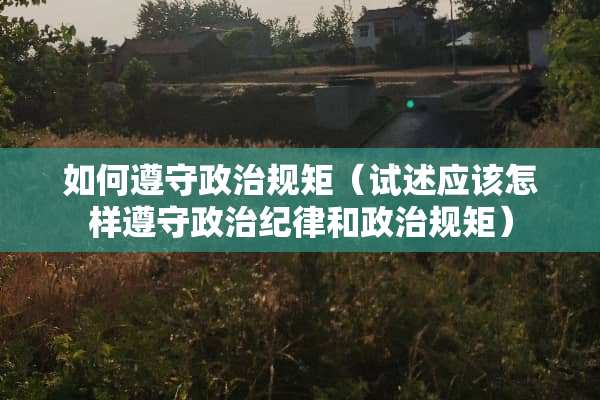 如何遵守**规矩（试述应该怎样遵守**纪律和**规矩）