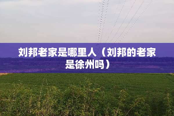 刘邦老家是哪里人（刘邦的老家是徐州吗）