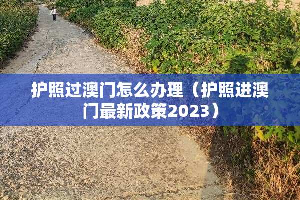 护照过澳门怎么办理（护照进澳门最新政策2023）