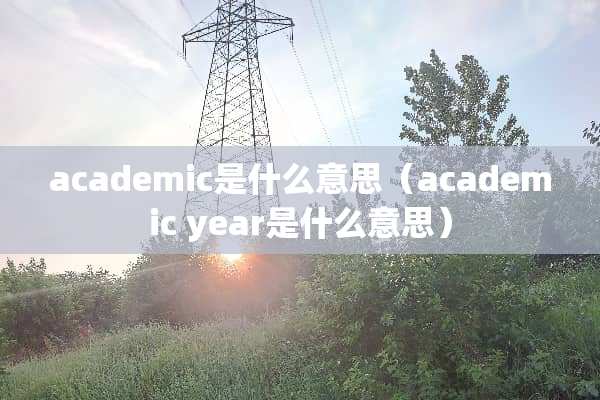 academic是什么意思（academic year是什么意思）