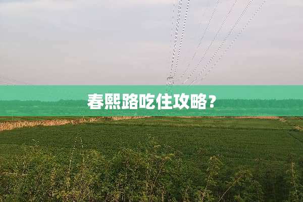 春熙路吃住攻略？