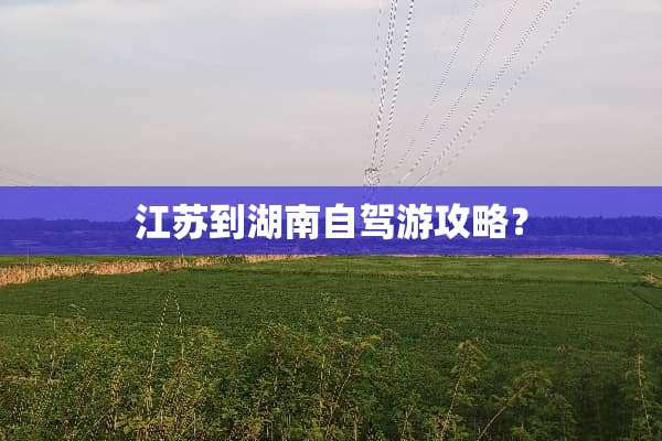 江苏到湖南自驾游攻略？