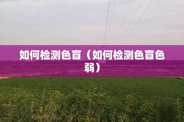 如何检测色盲（如何检测色盲色弱）
