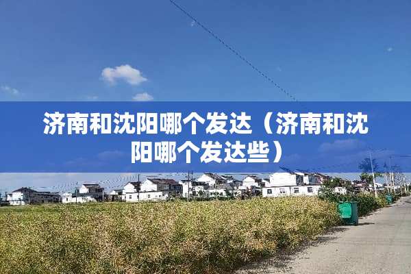 济南和沈阳哪个发达（济南和沈阳哪个发达些）