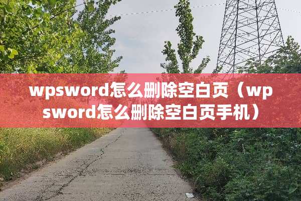 wpsword怎么删除空白页（wpsword怎么删除空白页手机）