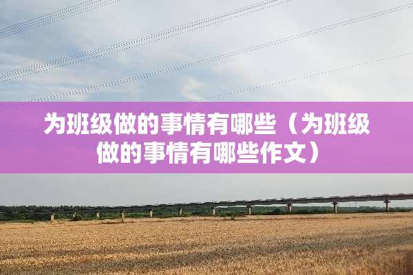 为班级做的事情有哪些（为班级做的事情有哪些作文）