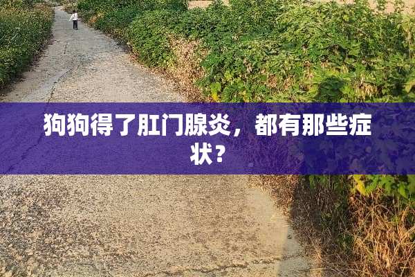 狗狗得了*门腺炎，都有那些症状？