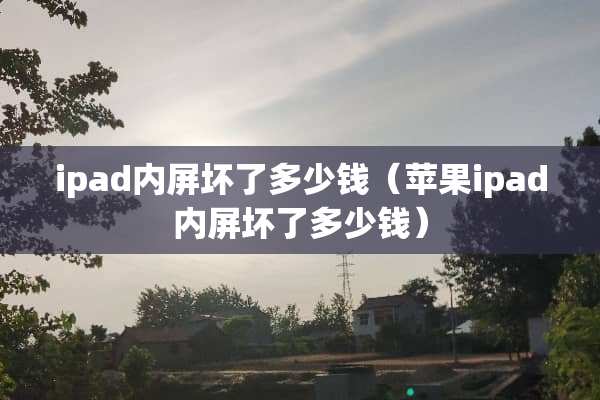 ipad内屏坏了多少钱（苹果ipad内屏坏了多少钱）