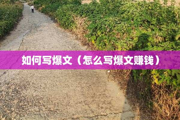如何写爆文（怎么写爆文赚钱）