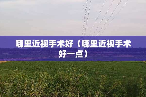 哪里近视手术好（哪里近视手术好一点）