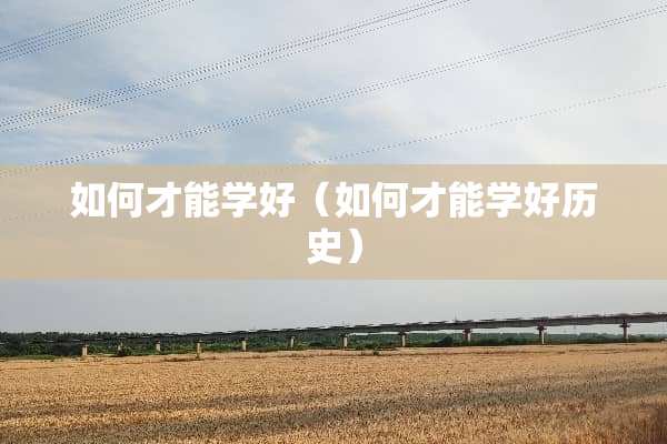如何才能学好（如何才能学好历史）