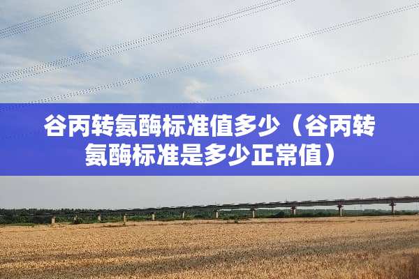 谷丙转氨酶标准值多少（谷丙转氨酶标准是多少正常值）