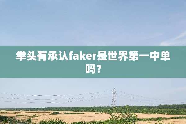 拳头有承认faker是世界第一中单吗？