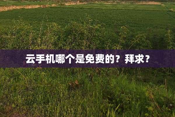 云手机哪个是免费的？拜求？
