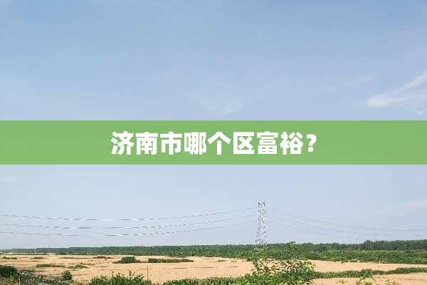 济南市哪个区富裕？