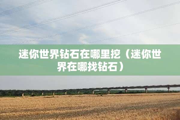 迷你世界钻石在哪里挖（迷你世界在哪找钻石）