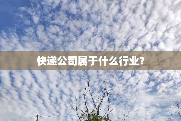 快递公司属于什么行业？