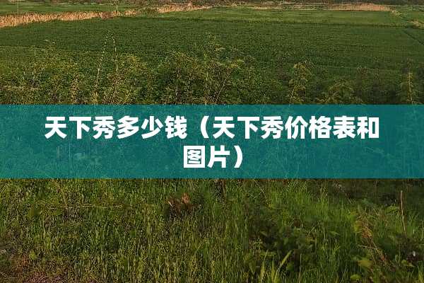 天下秀多少钱（天下秀价格表和图片）