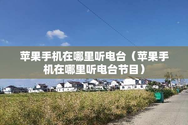 苹果手机在哪里听电台（苹果手机在哪里听电台节目）