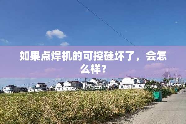 如果点焊机的可控硅坏了，会怎么样？