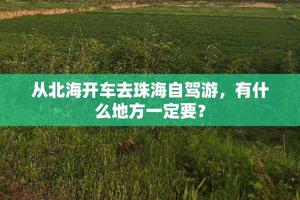 从北海开车去珠海自驾游，有什么地方一定要？